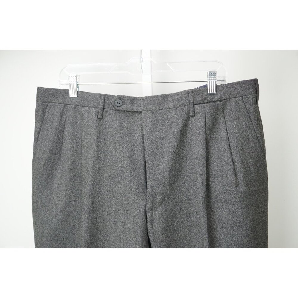 Rota Solid Gray Flannel 100% Wool Mens Dress Pants Sz 58 BRAND NEW